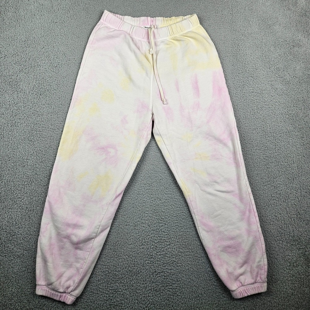 Reformation Women's Pink tie-dye Organic cotton Jogger Size S
